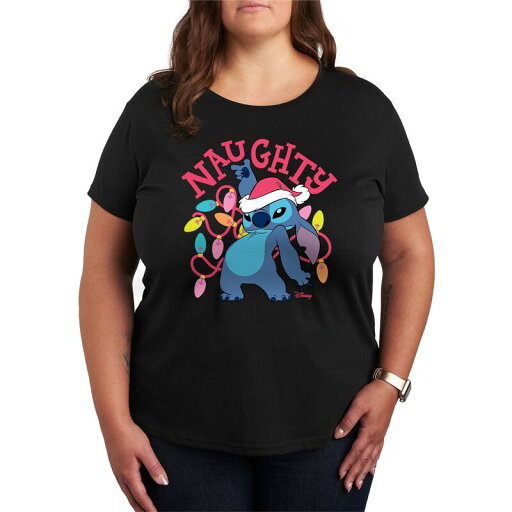 【送料無料】 ディズニー レディース Tシャツ トップス Disney's Lilo and Stitch Plus Size Naughty List Graphic Tee Black 【送料無料】 ディズニー レディース Tシャツ トップス Disney's Lilo and Stitch Plus Size Naughty List Graphic Tee Black