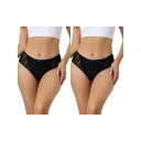 【送料無料】 アレグラ ケー レディース パンツ アンダーウェア 2 Packs Women's Lace Panties Mid-waist Full Cov...