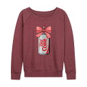 【送料無料】 ライセンス キャラクター レディース Tシャツ トップス Women's Diet Coke Can Bow Lightweight French Terry Sweatshirt Heather Dark Red