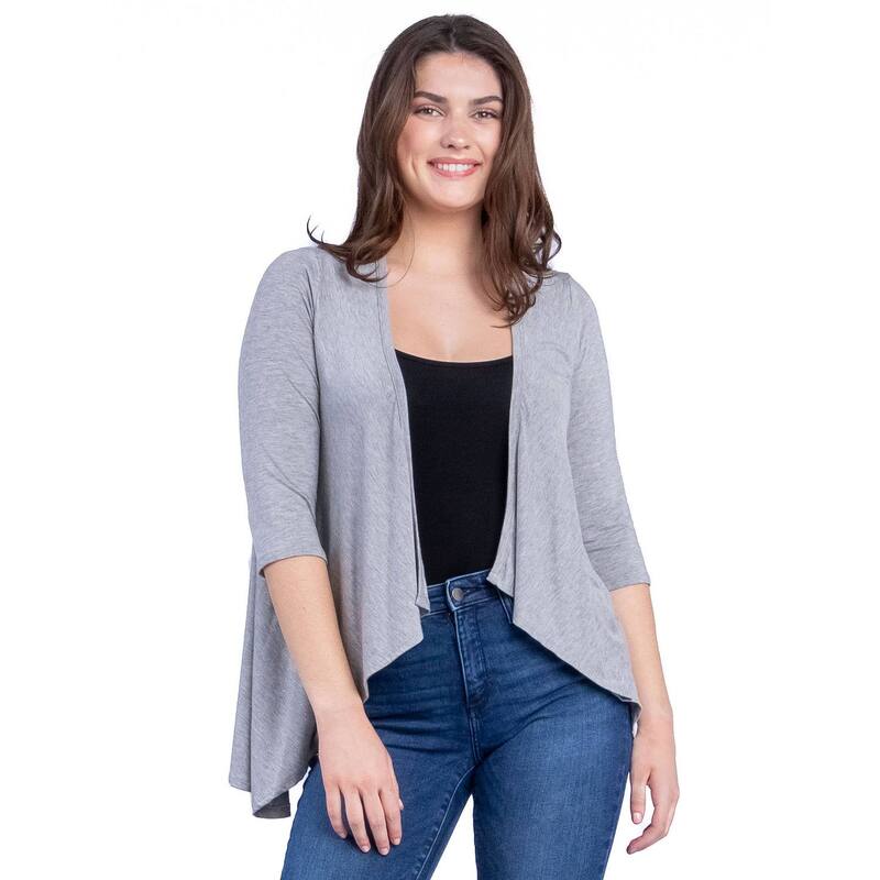 【送料無料】 24セブンコンフォート レディース ニット・セーター アウター Women's 24Seven Comfort Apparel Elbow Length Sleeve Open Cardigan Heather