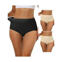 【送料無料】 アレグラ ケー レディース パンツ アンダーウェア 3 Packs Women's Elastic High-waisted Brief Brea...
