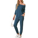 【送料無料】 cheibear レディース ナイトウェア アンダーウェア Womens Pajama Set Long Sleeve Knit Round Ne...