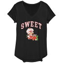 【送料無料】 ライセンス キャラクター レディース Tシャツ トップス Women's Strawberry Shortcake Sweet Graphic Tee Black