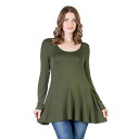 【送料無料】 24セブンコンフォート レディース シャツ トップス Women's 24Seven Comfort Apparel Swing Style Flared Tunic Top Army(4)