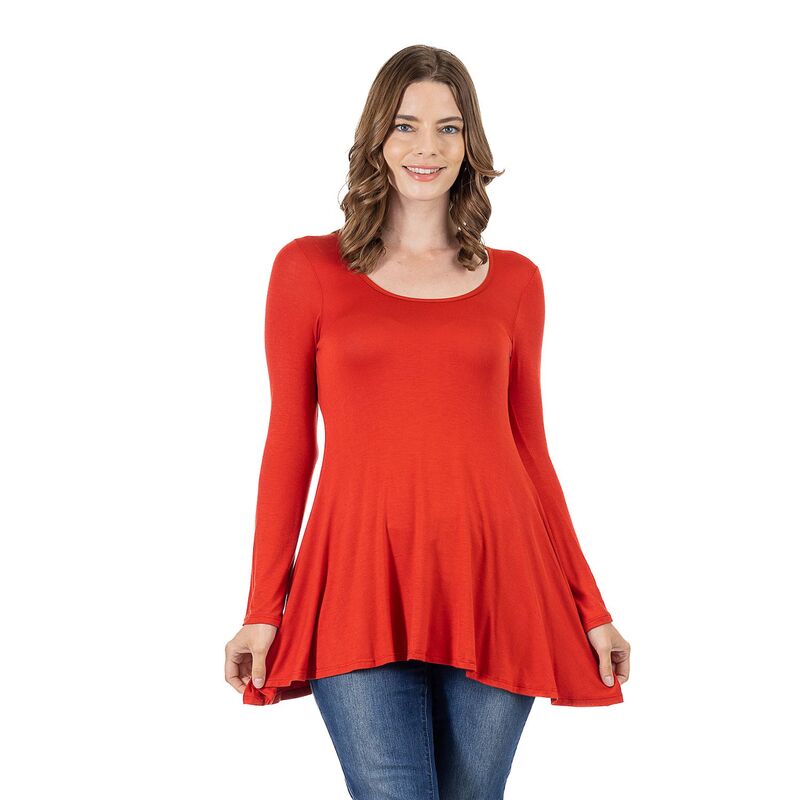 24 セブンコンフォート レディース トップス シャツ Women's 24Seven Comfort Apparel Swing Style Flared Tunic Top Rust ラスト