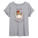 【送料無料】 ライセンス キャラクター レディース Tシャツ トップス Juniors' Friends Happy Turkey Day Flowy Tee Heather Gray