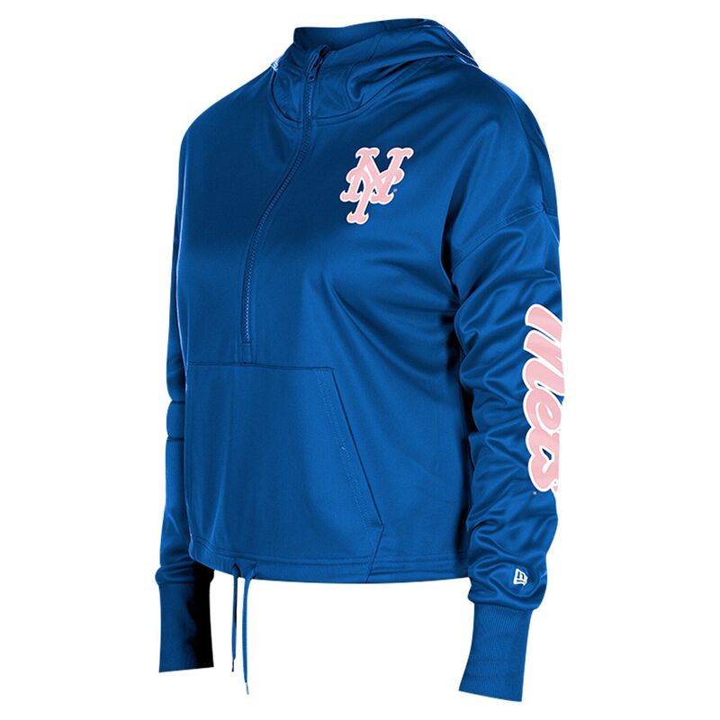 【送料無料】 ニューエラ レディース Tシャツ トップス Women's New Era Royal New York Mets Half-Zip Hoodie Met Blue