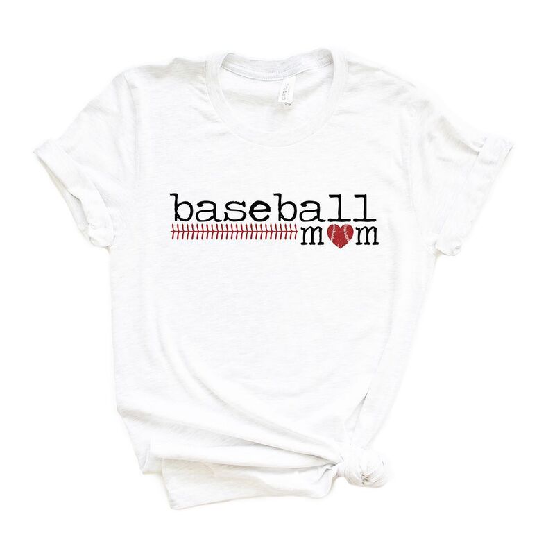 【送料無料】 Simply Sage Market レディース Tシャツ トップス Baseball Mom Colorful Short Sleeve Graphic Tee White