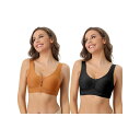【送料無料】 アレグラ ケー レディース ブラジャー アンダーウェア 2 Packs Women's Wirefree Sports Bra Lightly B...