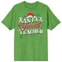 【送料無料】 アンブランデッド レディース Tシャツ トップス Juniors' Santa's Favorite Teacher Graphic Tee Green