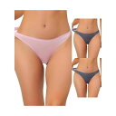 【送料無料】 アレグラ ケー レディース パンツ アンダーウェア 3 Packs Women's Unlined Underwear Satin Invisible Bikini Comfortable No-show Thongs Gray Pink(4)
