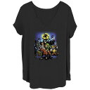 【送料無料】 ライセンス キャラクター レディース Tシャツ トップス Juniors' Plus Size The Legend Of Zelda Majora's Mask Group At Night Graphic Tee Black