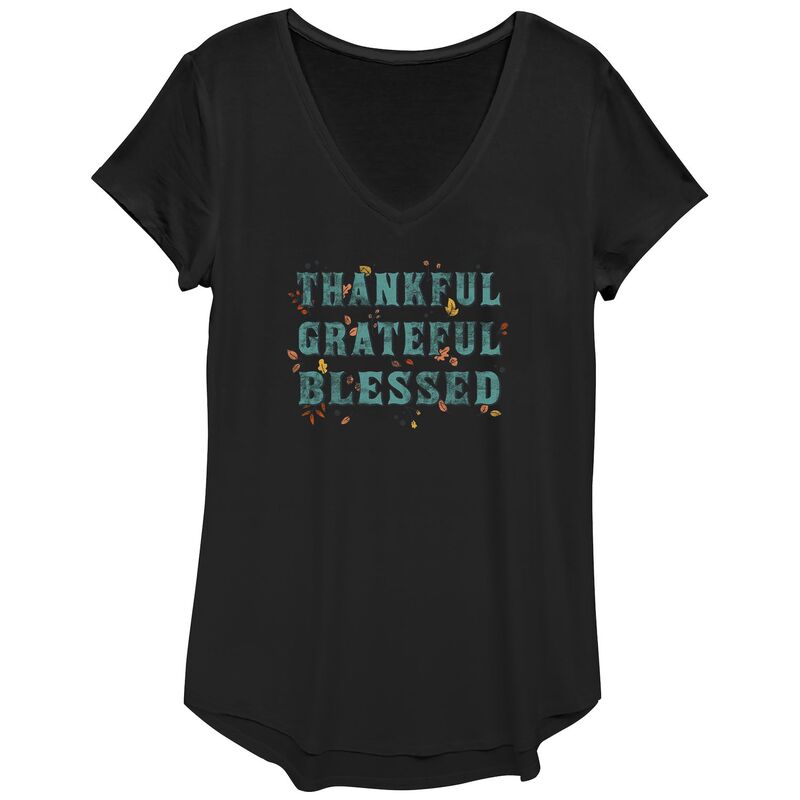 【送料無料】 アンブランデッド レディース Tシャツ トップス Women's Thankful Grateful Blessed Graphic Tee Black