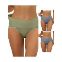 【送料無料】 アレグラ ケー レディース パンツ アンダーウェア 3 Packs Women's Hi-cut Ribbed High Waist Tummy Control Underwear Available In Plus Size Blue Pea Green(4)
