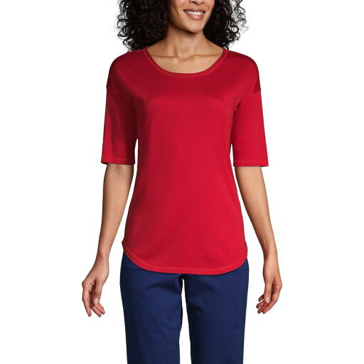 【送料無料】 ランズエンド レディース Tシャツ トップス Women's Lands' End Supima Micro Modal Elbow Sleeve Balletneck Curved Hem Tee Rich Red 【送料無料】 ランズエンド レディース Tシャツ トップス Women's Lands' End Supima Micro Modal Elbow Sleeve Balletneck Curved Hem Tee Rich Red