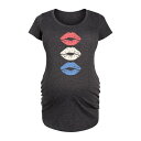 【送料無料】 ライセンス キャラクター レディース Tシャツ トップス Maternity Red White Blue Lips Graphic Tee Heather Charcoal