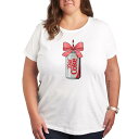 【送料無料】 ライセンス キャラクター レディース Tシャツ トップス Plus Size Diet Coke Can Bow Graphic Tee White