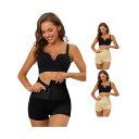 【送料無料】 アレグラ ケー レディース カジュアルパンツ ボトムス 3 Packs Women's Hip Lifter Waist High Waisted Boyshorts Shapewear With Hooks Closure Beige Black