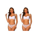 【送料無料】 アレグラ ケー レディース ブラジャー アンダーウェア 2 Packs Women's Lace Balconette Bra And Panty...