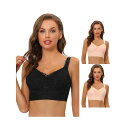 【送料無料】 アレグラ ケー レディース ブラジャー アンダーウェア 3 Packs Women's Full Coverage Wide Straps Lon...