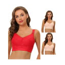 【送料無料】 アレグラ ケー レディース ブラジャー アンダーウェア 3 Packs Women's Full Coverage Wide Straps Lon...