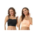 【送料無料】 アレグラ ケー レディース ブラジャー アンダーウェア 2 Packs Women's Wirefree Bras Strapless Breat...