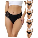 【送料無料】 アレグラ ケー レディース パンツ アンダーウェア 5 Packs Women's Lace Panties Mid-waist Full Cov...