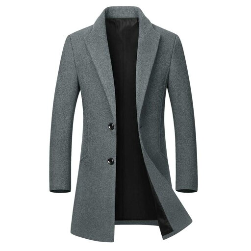 【送料無料】 Lars Amadeus メンズ ジャケット・ブルゾン アウター Men's Winter Trench Coat Single Breasted Slim Fit Business Long Overcoats Gray 【送料無料】 Lars Amadeus メンズ ジャケット・ブルゾン アウター Men's Winter Trench Coat Single Breasted Slim Fit Business Long Overcoats Gray
