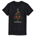 【送料無料】 ライセンス キャラクター メンズ Tシャツ トップス Men's Car Dashboard Christmas Tree Graphic Tee Black