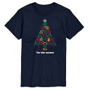 【送料無料】 ライセンス キャラクター メンズ Tシャツ トップス Men's Car Dashboard Christmas Tree Graphic Tee Navy