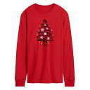 【送料無料】 ライセンス キャラクター メンズ Tシャツ トップス Men's Wood Planks Christmas Tree Long Sleeve Graphic Tee Red