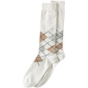 【送料無料】 ランズエンド メンズ 靴下 アンダーウェア Men's Lands' End Novelty Crew Socks Neutral Argyle