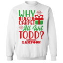 【送料無料】 ライセンス キャラクター メンズ Tシャツ トップス Men's Why Is The Carpet All Wet National Lampoon's Christmas Vacation Graphic Fleece Crew Sweatshirt White