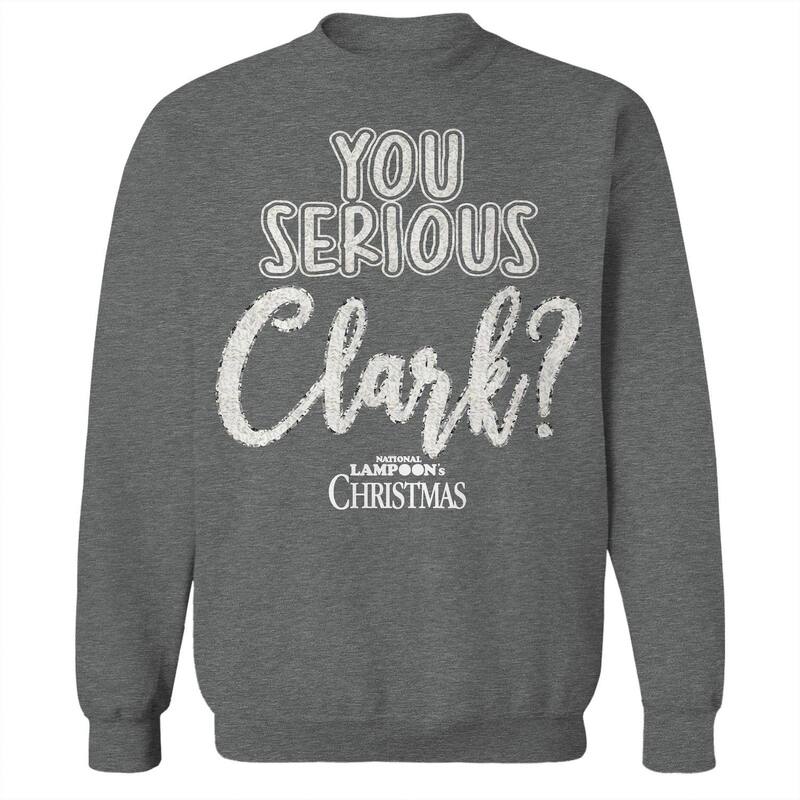 楽天ReVida 楽天市場店【送料無料】 ライセンス キャラクター メンズ Tシャツ トップス Men's You Serious Clark White National Lampoon's Christmas Vacation Graphic Fleece Crew Sweatshirt Graphite Heather