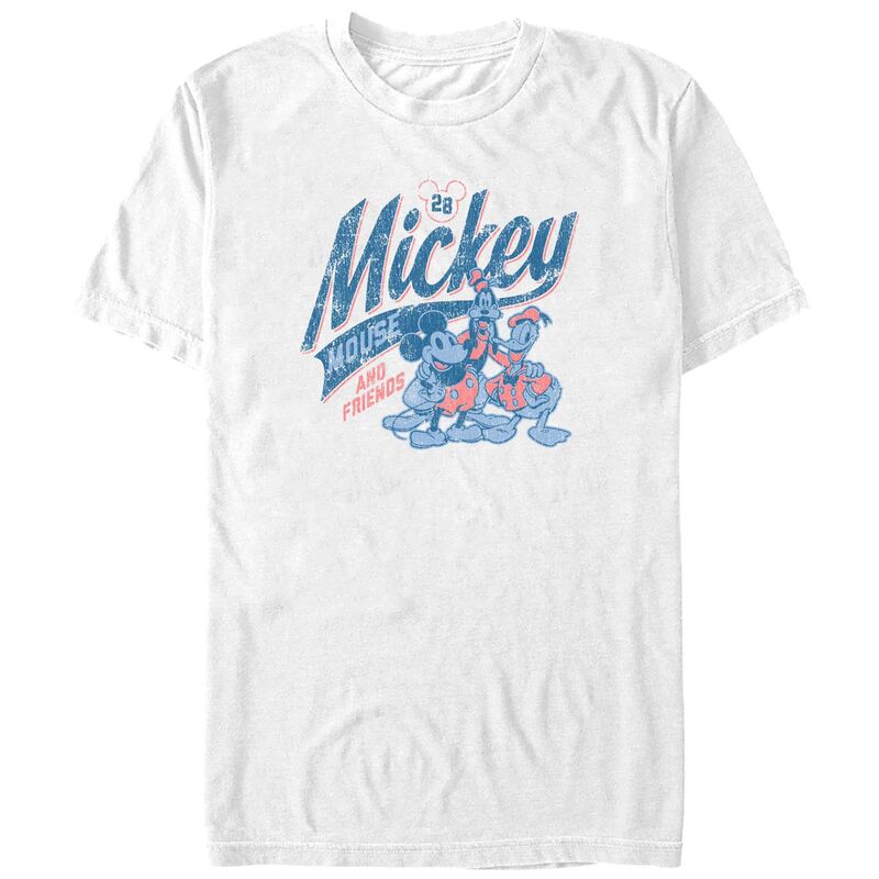 【送料無料】 ディズニー メンズ Tシャツ トップス Disney's Mickey Mouse And Friends Big & Tall Graphic Tee White