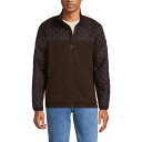 【送料無料】 ランズエンド メンズ ジャケット・ブルゾン アウター Men's Lands' End Sweater Fleece Full Zip Jacket Rich Coffee Heather(4)