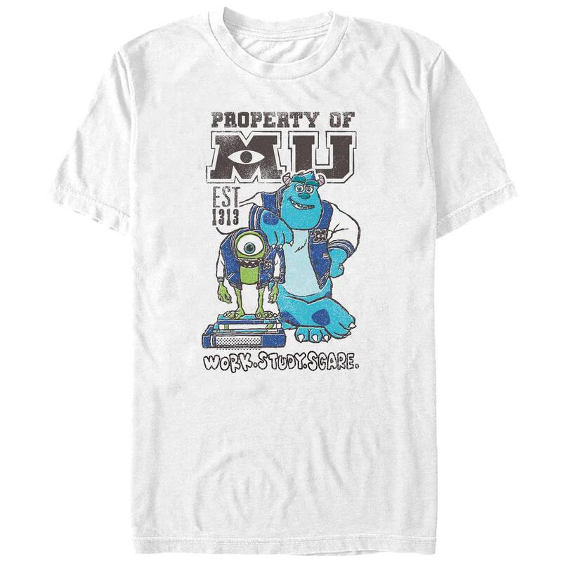 ディズニー ピクサー メンズ トップス Tシャツ トール グラフィック Disney / Pixar's Monsters University Property Of MU Work Study Scare Big & Tall Graphic Tee White ホワイト