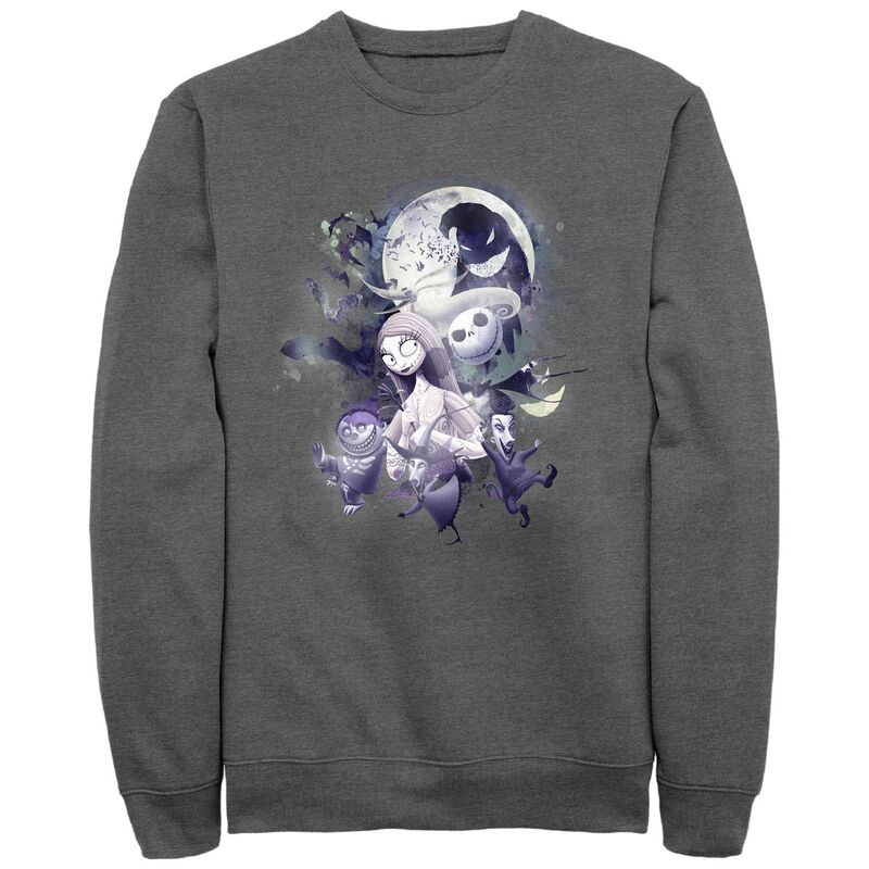 楽天ReVida 楽天市場店【送料無料】 ディズニー メンズ Tシャツ トップス Disney's The Nightmare Before Christmas Glowy Full Moon Men's Graphic Fleece Charcoal Heather
