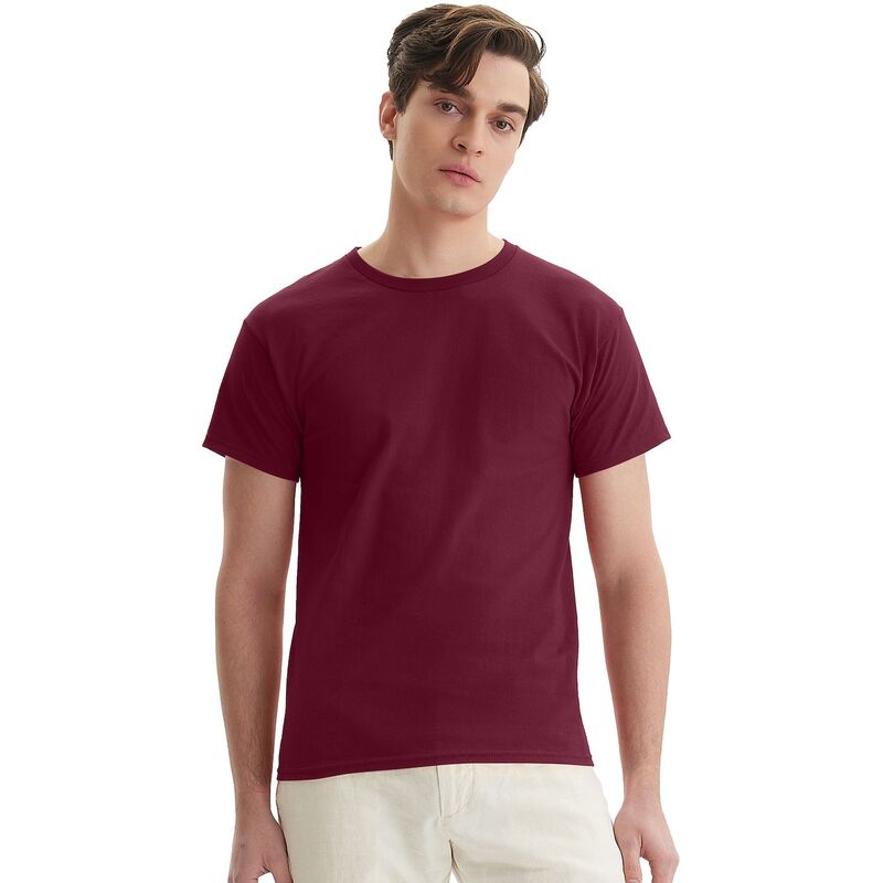 ヘインズ メンズ トップス シャツ コットン Men's HanesR Essentials 4-Pack Cotton T-Shirt Maroon マルーン