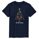 【送料無料】 ライセンス キャラクター メンズ Tシャツ トップス Big & Tall Car Dashboard Christmas Tree Graphic Tee Navy