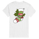 【送料無料】 ライセンス キャラクター メンズ Tシャツ トップス Big & Tall Fair Isle Tool Stocking Graphic Tee White