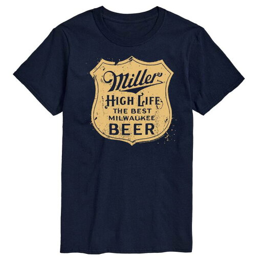 【送料無料】 ライセンス キャラクター メンズ Tシャツ トップス Big & Tall Miller High Life Vintage Crest Graphic Tee Navy 【送料無料】 ライセンス キャラクター メンズ Tシャツ トップス Big & Tall Miller High Life Vintage Crest Graphic Tee Navy