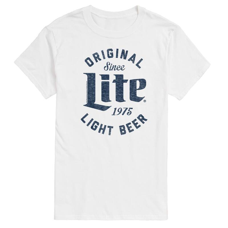 【送料無料】 ライセンス キャラクター メンズ Tシャツ トップス Big & Tall Miller Lite Original Light Beer 1975 Graphic Tee White