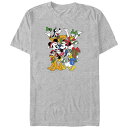 【送料無料】 ディズニー メンズ Tシャツ トップス Disney's Mickey Mouse And Friends Christmas Gathering Big & Tall Graphic Tee Athletic Heather(4)