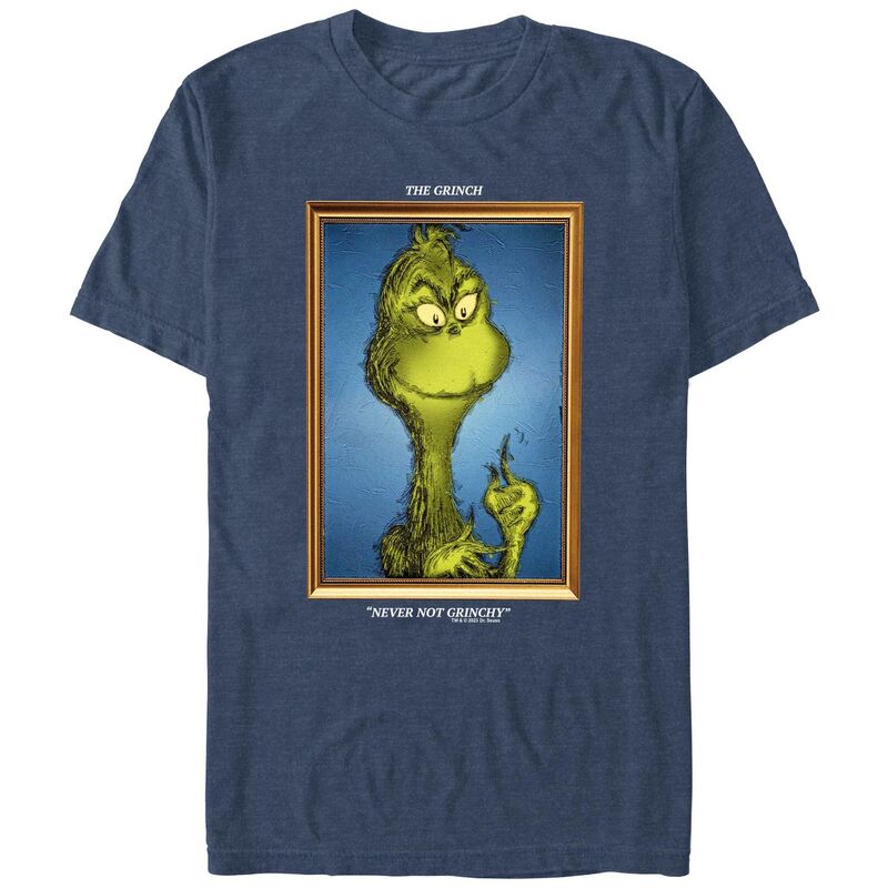 アニメキャラクター メンズ トップス Tシャツ トール グラフィック Licensed Character Big & Tall Dr. Seuss Grinch Portrait Never Not Grinchy Graphic Tee Navy Heather ヘザー