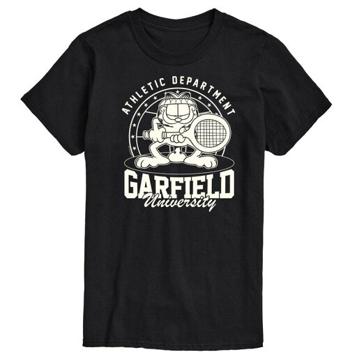 【送料無料】 ライセンス キャラクター メンズ Tシャツ トップス Men's Garfield Tennis Graphic Tee Black 【送料無料】 ライセンス キャラクター メンズ Tシャツ トップス Men's Garfield Tennis Graphic Tee Black