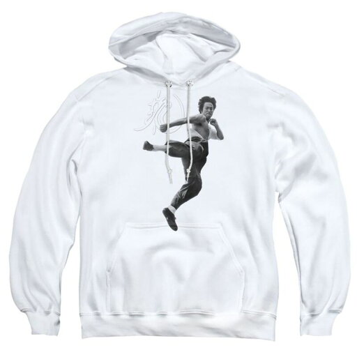 【送料無料】 ライセンス キャラクター メンズ ニット・セーター アウター Bruce Lee Flying Kick Adult Pull Over Hoodie White 【送料無料】 ライセンス キャラクター メンズ ニット・セーター アウター Bruce Lee Flying Kick Adult Pull Over Hoodie White