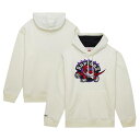 【送料無料】 ミッチェル&ネス メンズ Tシャツ トップス Men's Mitchell & Ness Cream Toronto Raptors Hardwood Classics Vintage Pullover Hoodie Rpt Beige(4)