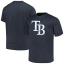 【送料無料】 プロファイル メンズ Tシャツ トップス Men's Profile Heather Navy Tampa Bay Rays Big & Tall Weathered Logo T-Shirt Ray Navy