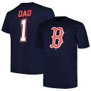 【送料無料】 プロファイル メンズ Tシャツ トップス Men's Profile Navy Boston Red Sox Big & Tall #1 Dad T-Shirt Rsx Navy